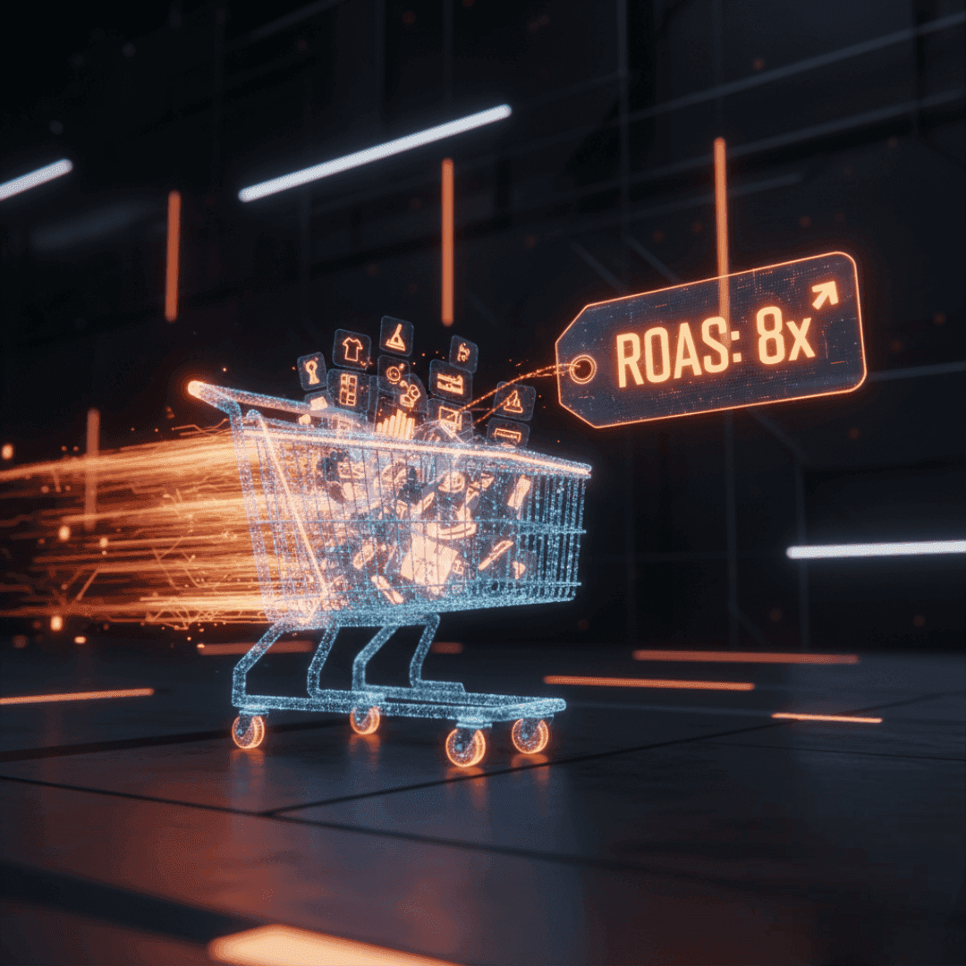 E-commerce: Retorno sobre Investimento (ROAS) de 8x